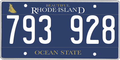 RI license plate 793928