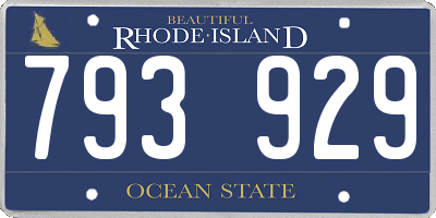RI license plate 793929