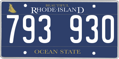 RI license plate 793930