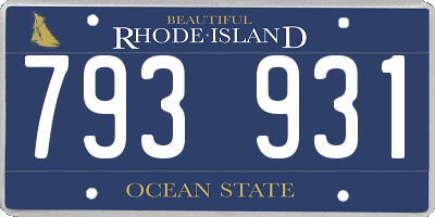 RI license plate 793931