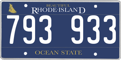 RI license plate 793933