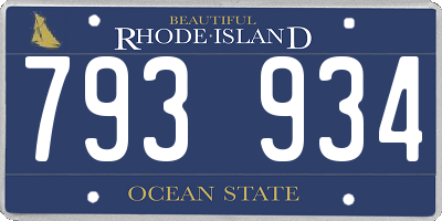 RI license plate 793934