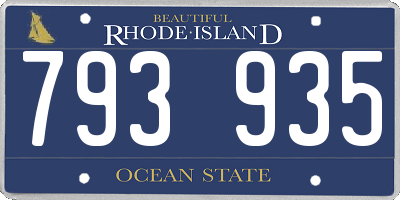 RI license plate 793935