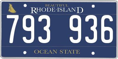 RI license plate 793936