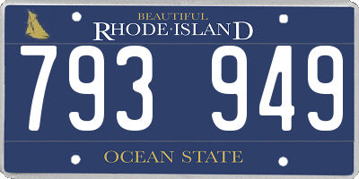 RI license plate 793949