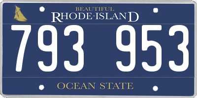 RI license plate 793953