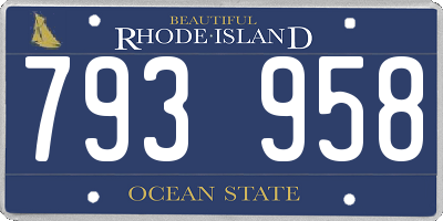 RI license plate 793958