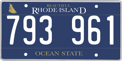RI license plate 793961