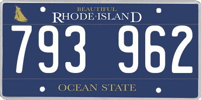 RI license plate 793962