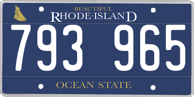 RI license plate 793965