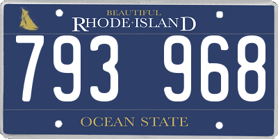 RI license plate 793968