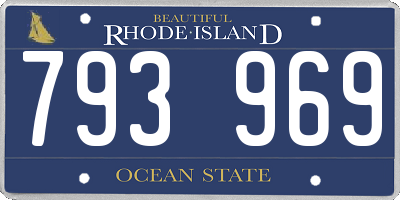 RI license plate 793969