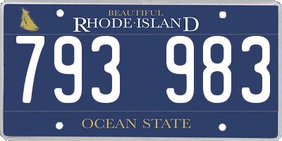 RI license plate 793983