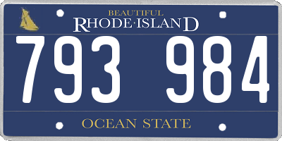 RI license plate 793984