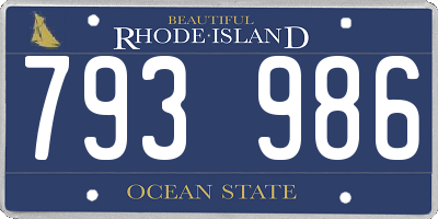 RI license plate 793986
