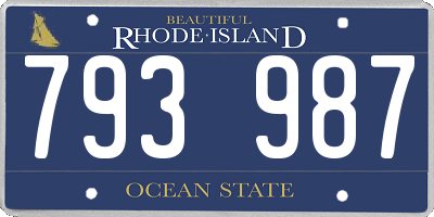 RI license plate 793987