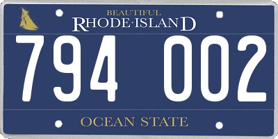 RI license plate 794002