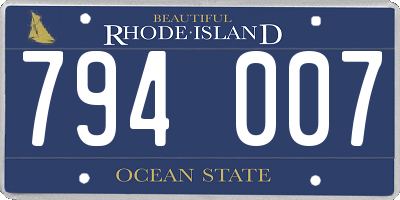 RI license plate 794007