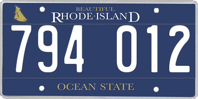 RI license plate 794012
