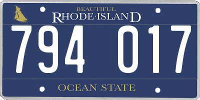 RI license plate 794017