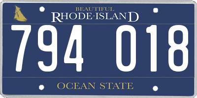 RI license plate 794018