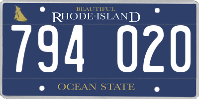 RI license plate 794020