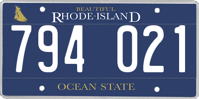 RI license plate 794021