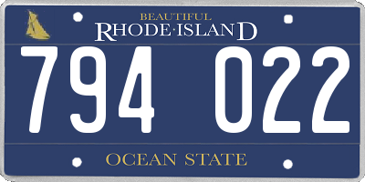 RI license plate 794022