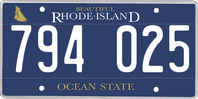 RI license plate 794025
