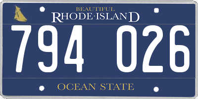 RI license plate 794026
