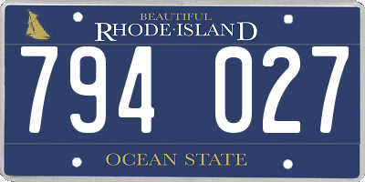 RI license plate 794027