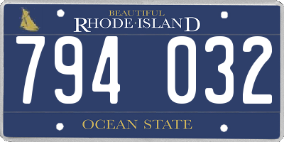RI license plate 794032