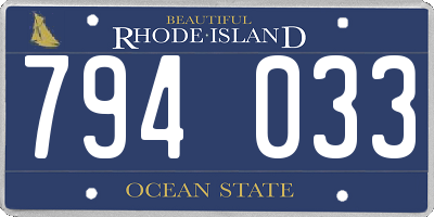 RI license plate 794033