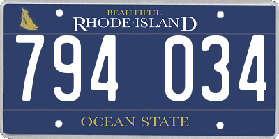 RI license plate 794034