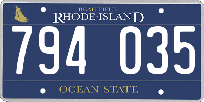 RI license plate 794035