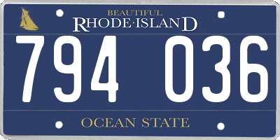RI license plate 794036