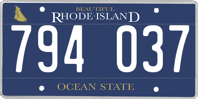 RI license plate 794037