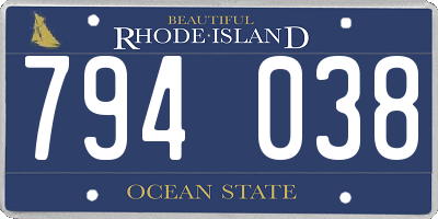 RI license plate 794038