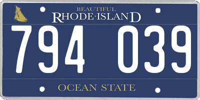 RI license plate 794039