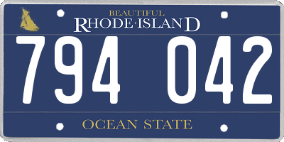 RI license plate 794042