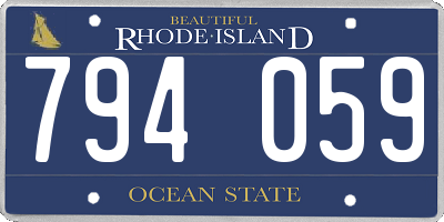 RI license plate 794059