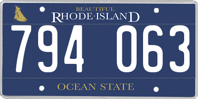 RI license plate 794063