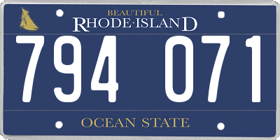 RI license plate 794071
