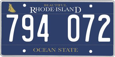 RI license plate 794072