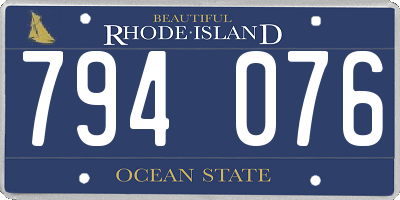 RI license plate 794076
