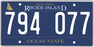 RI license plate 794077