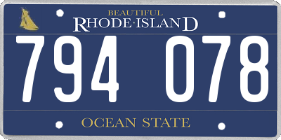 RI license plate 794078