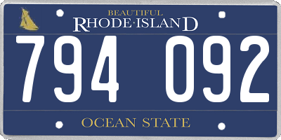 RI license plate 794092