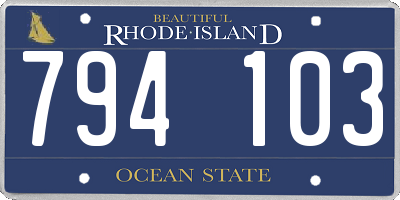 RI license plate 794103
