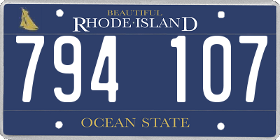 RI license plate 794107